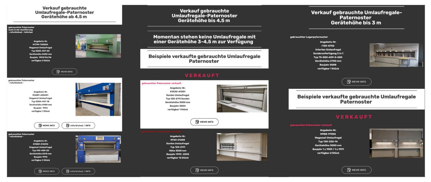 Umlaufregale gebraucht Verkauf neuwertiger Paternoster